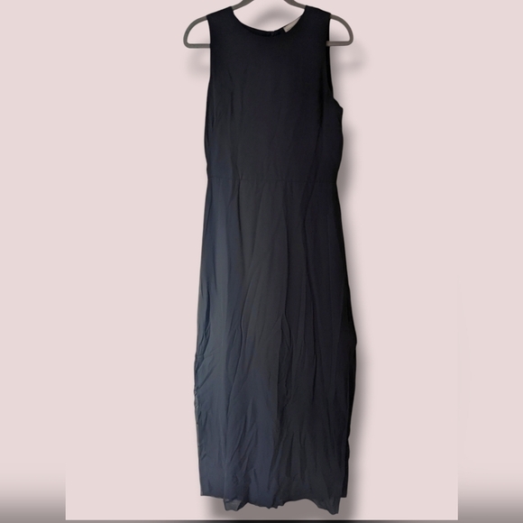Modern Citizen Black Round Neck Sleeveless Flowy Slit Maxi Dress LG Minimalist - Picture 1 of 10